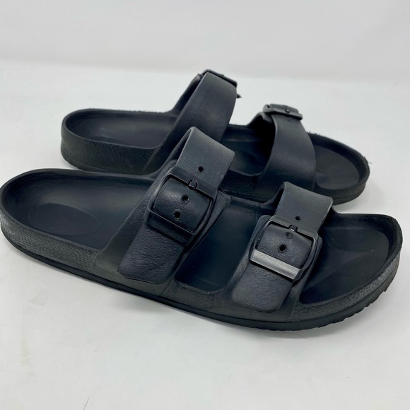Women’s Black Double Strap Sandals Size 8 - Picture 2 of 14